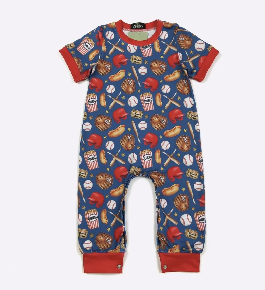Baseball boys romper