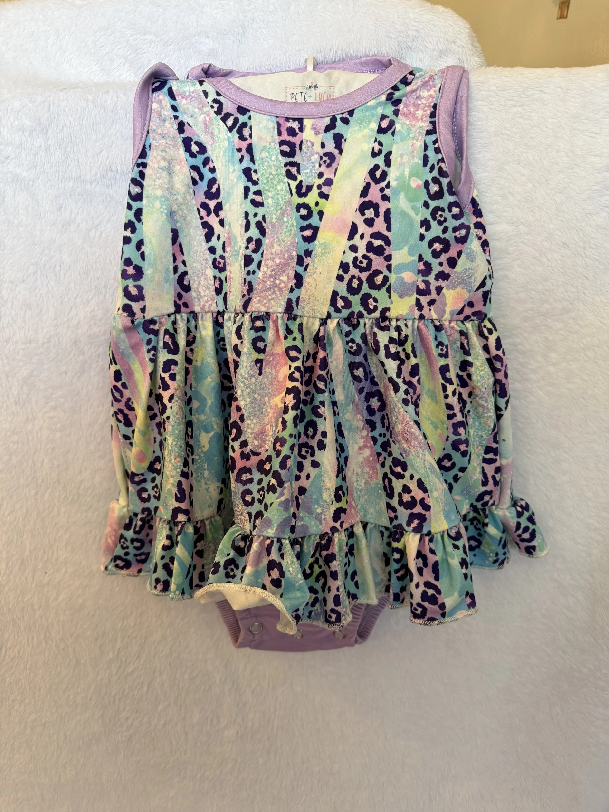 ZEBRA PRINT GIRL ROMPER SIZE 9-12 MONTHS