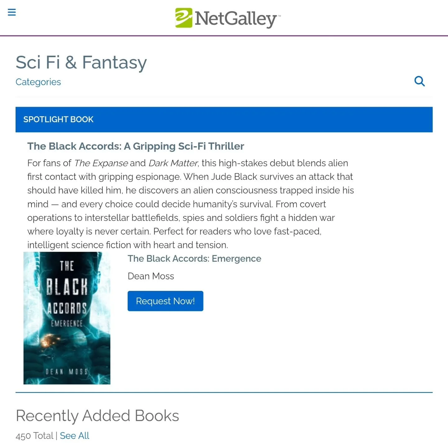 This week is our category spotlight week on NetGalley! If you're on the site, please do send a request to download an advanced reader copy, would love to get your feedback! ##TheBlackAccords #Emergence #SciFiThriller #NetGalley #theexpanse