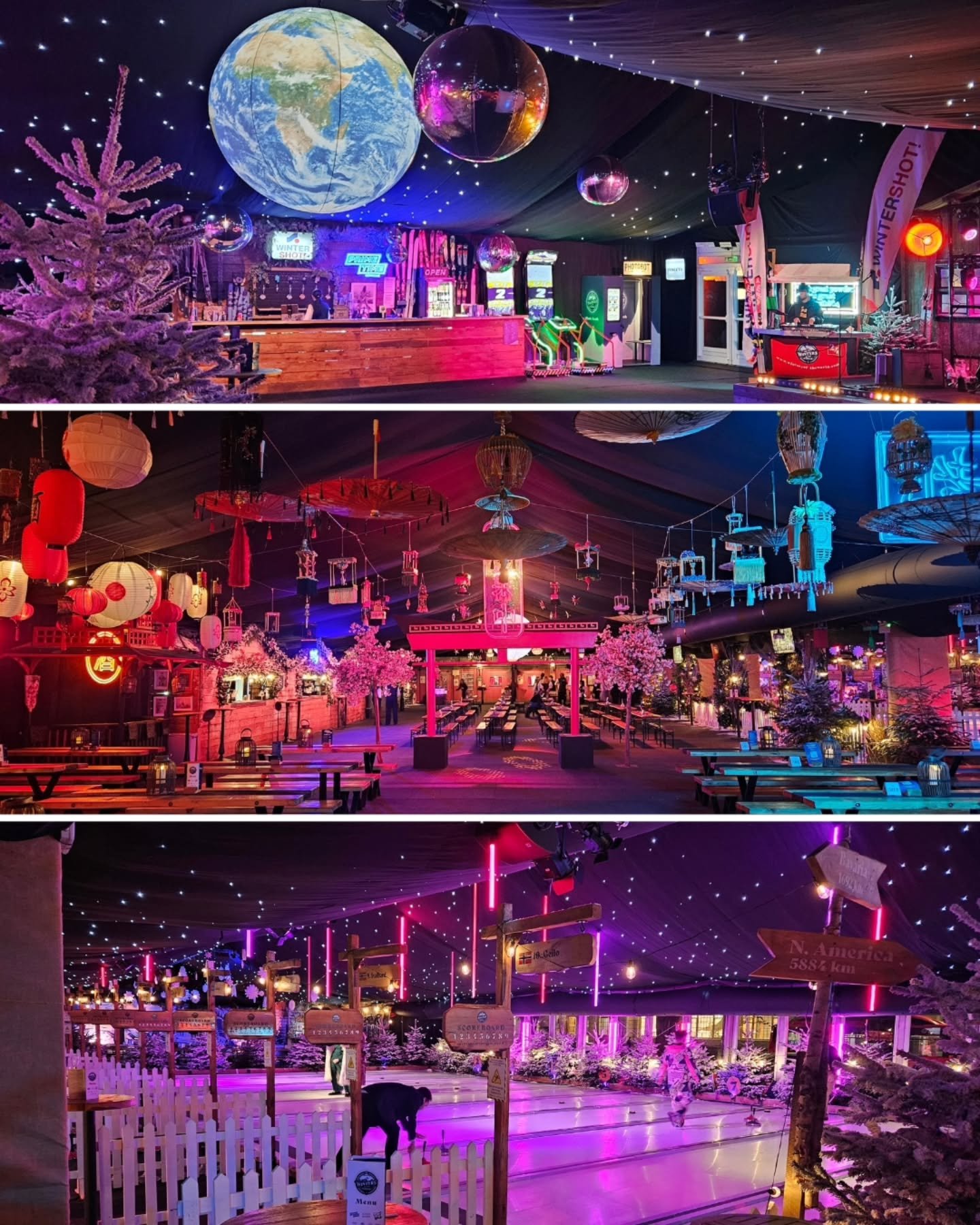 Work Christmas party this week, and the place felt like stepping into three different worlds. Neon, snow, lanterns and a floating Earth overhead. December starting strong.

#ChristmasParty #DecemberVibes #WorkLife #London #AuthorJourney