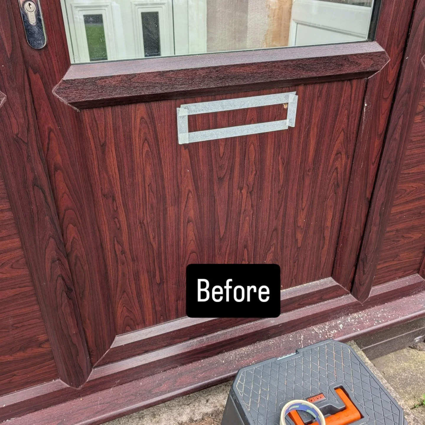 This door was fitted without a letterbox! Clearfix Repairs to the rescue. Need a letterbox or cat flap in your uPVC door? Give me a shout 👨🏻‍🔧