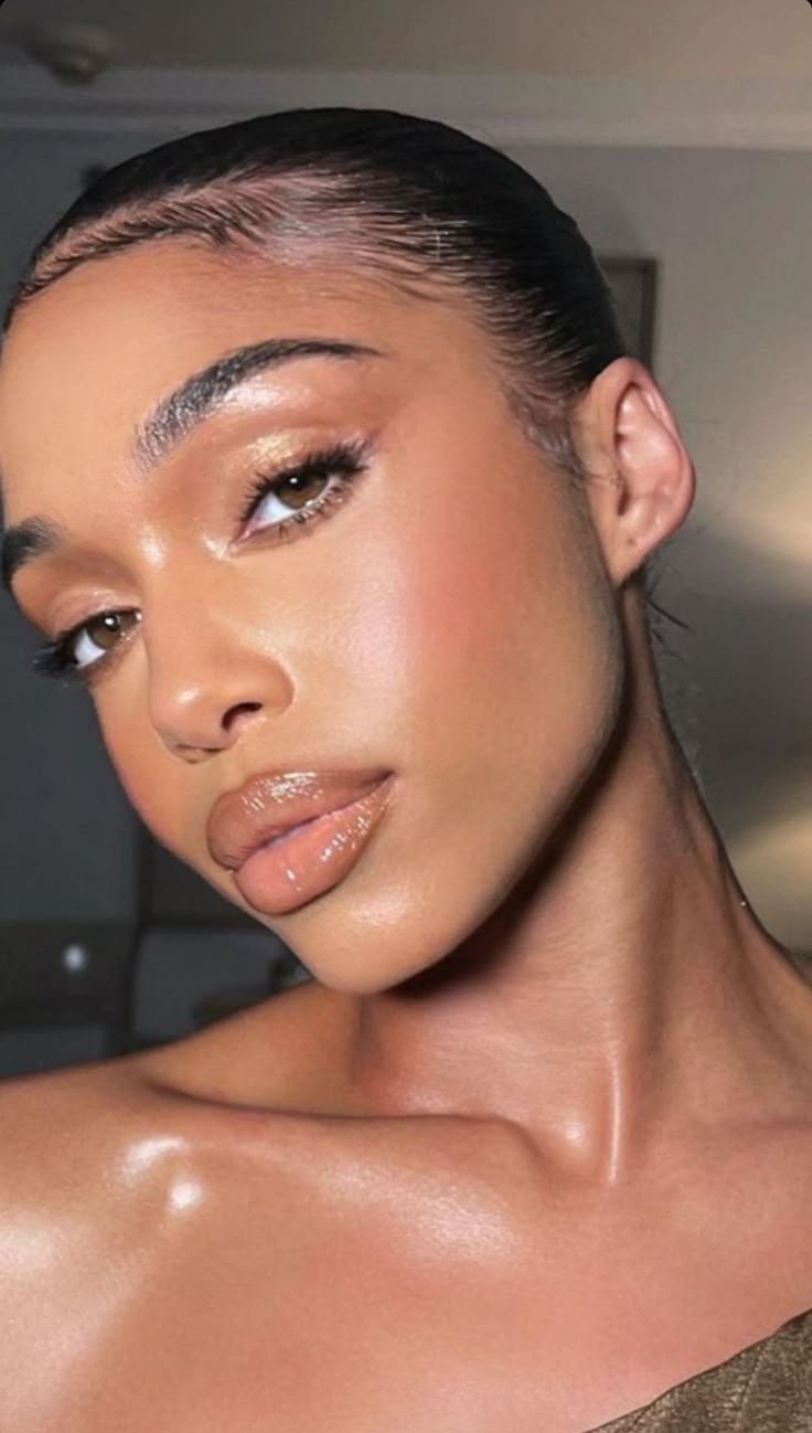 Lori Harvey in clean girl makeup