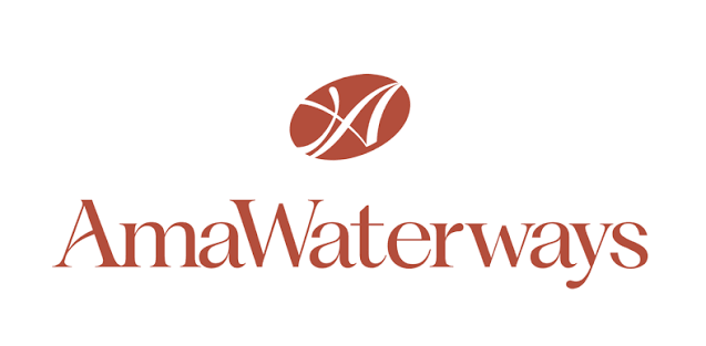 AmaWaterways logo with a stylized 'A' in a brown circle and the company name in brown text.