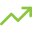 An icon of a arrow going up representing upward movement in a graph or chart.