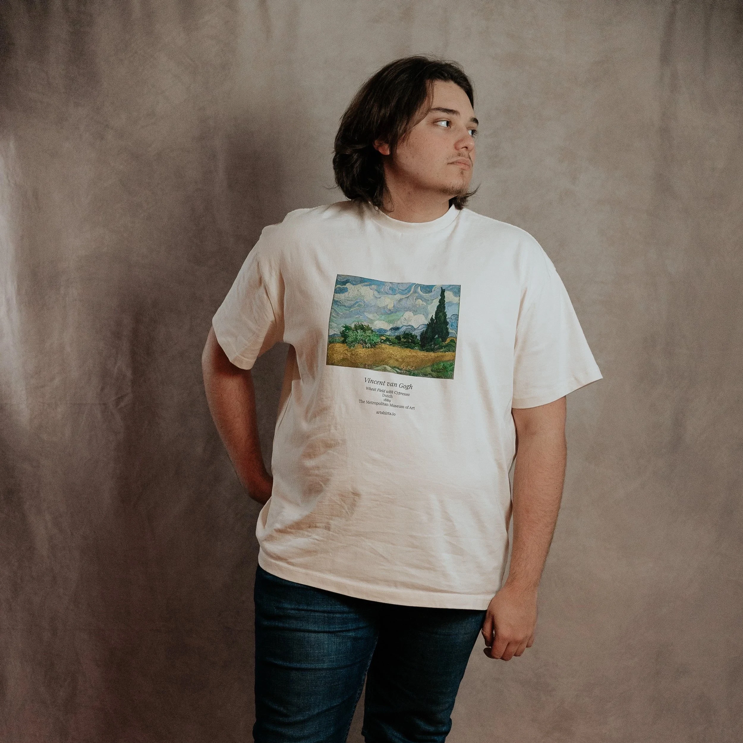 Wheat Field with Cypresses Boxy T-Shirt