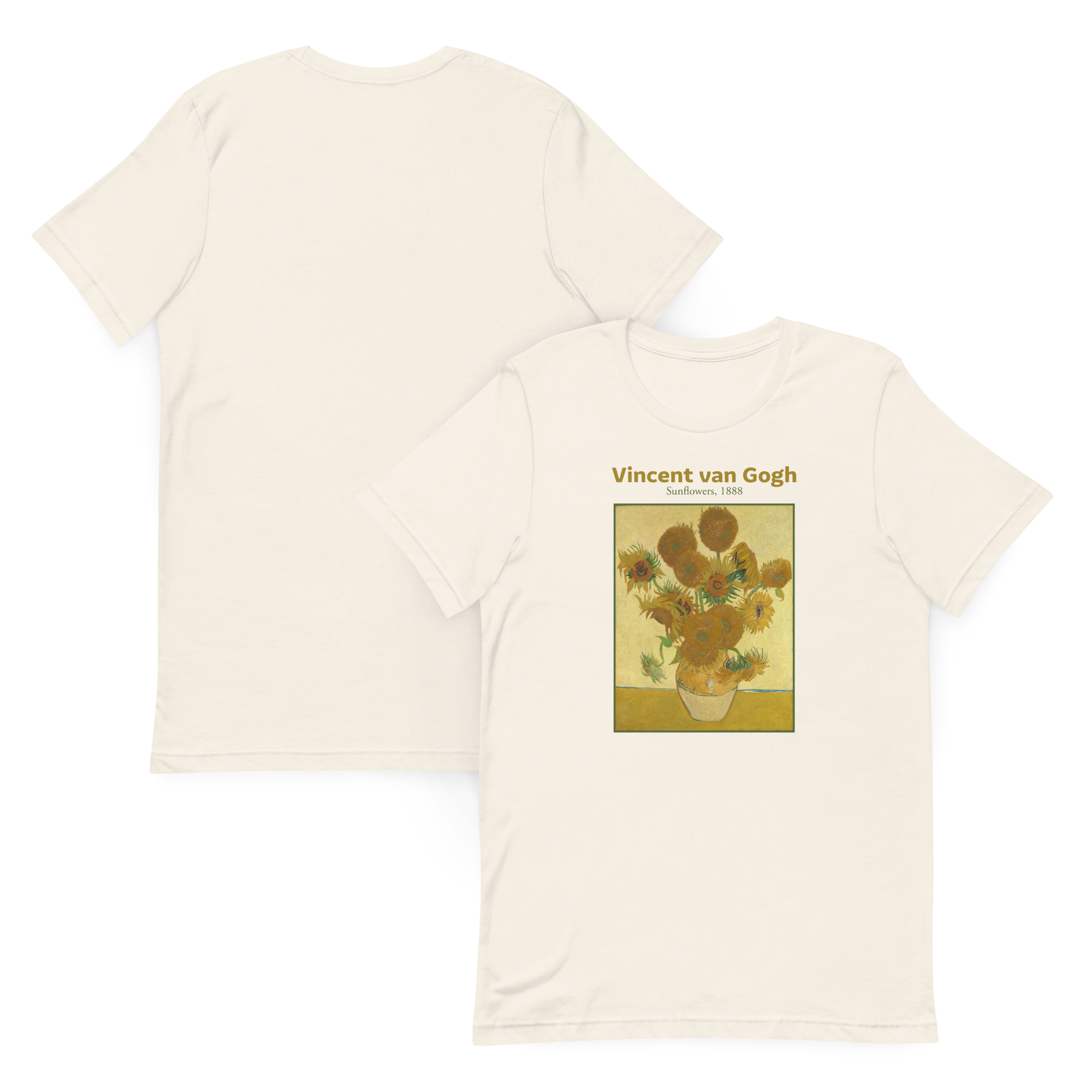 unisex-staple-t-shirt-vintage-white-front-and-back-69a1c179657d4van Gogh sunflowers.png