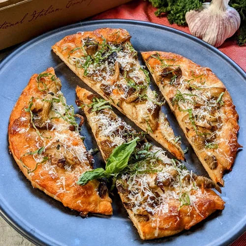 Quick Golden Oyster Flatbread Pizzas