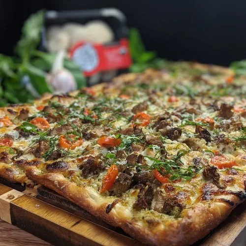 Lion’s Mane & Pesto Pan Pizza