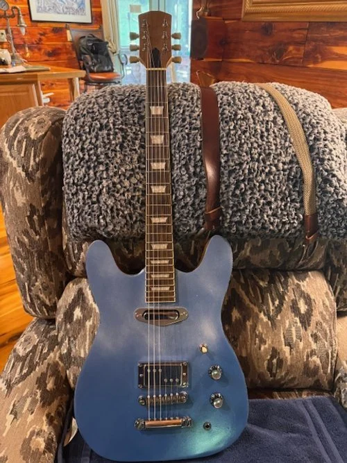 Handmade Pelham Blue Double Cut, Alder Body & Walnut Veneer Headstock Rosewood Fretboard, Vintage Grover Tuners [$]