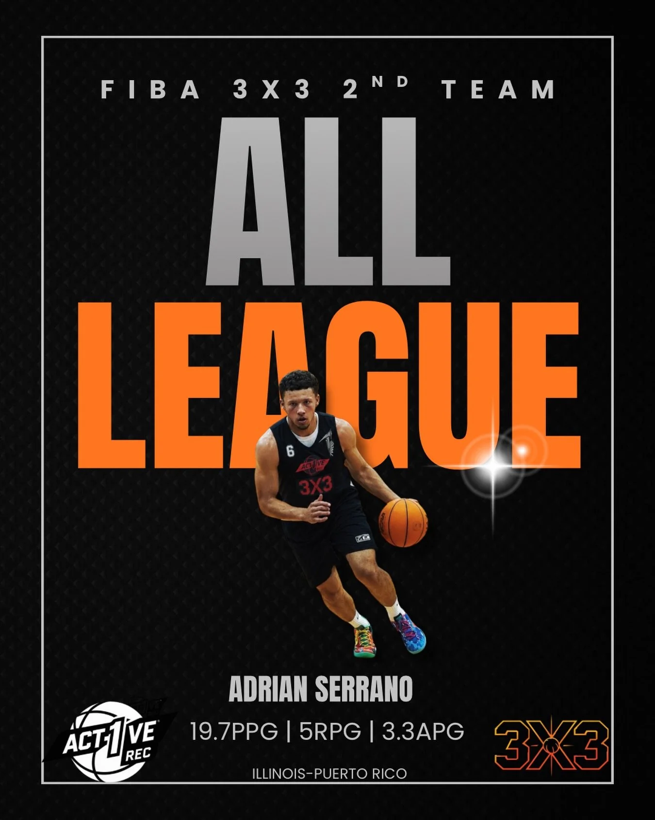 @adrian_serranoguerra earns 2nd Team All-League honors after being an absolute problem on the offensive end all season for Team ILPR.

A prolific scorer who can put points on the board in a hurry and put pressure on a defense in multiple ways. When A