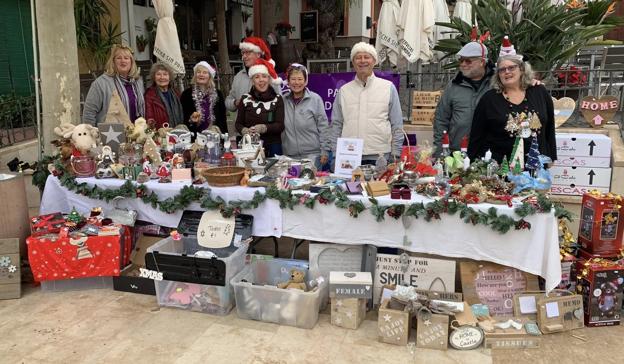 Paws Xaló stall at the Lliber Christmas Fayre
