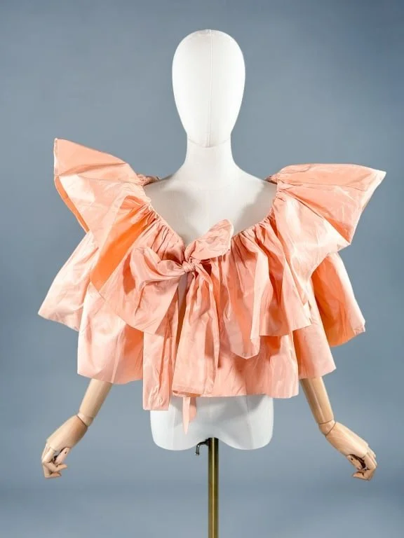 $875 - Vintage Lee Menichetti Pink Silk Taffeta Bolero