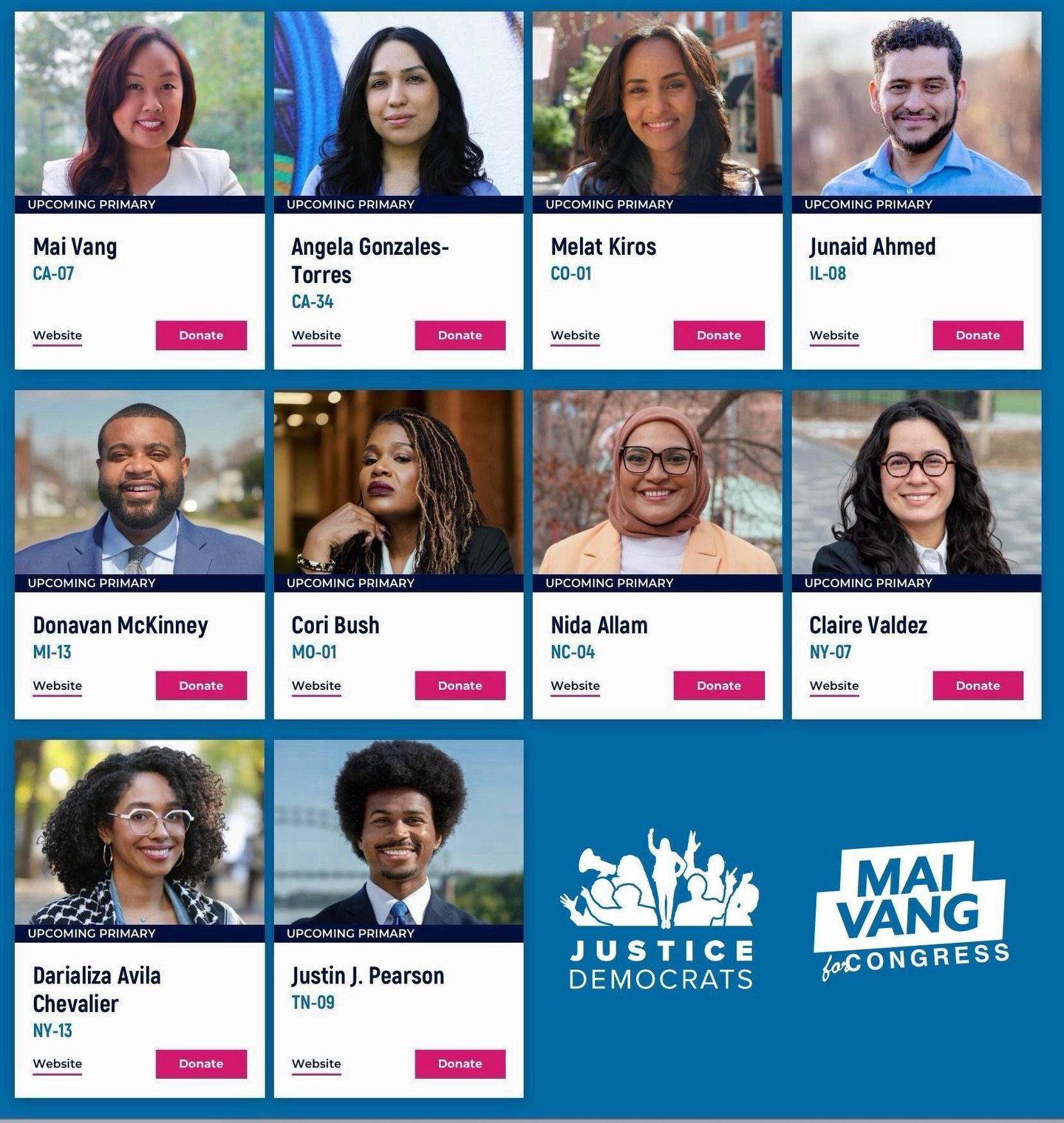 POV: that feeling you get when you&rsquo;re listed on the same page as these amazing warriors &mdash; fighting for working families across the country. let&rsquo;s go @justicedemocrats 🔥! it&rsquo;s time for new leadership and change ✊🏽✊🏾✊🏿✊🏻✊🏼