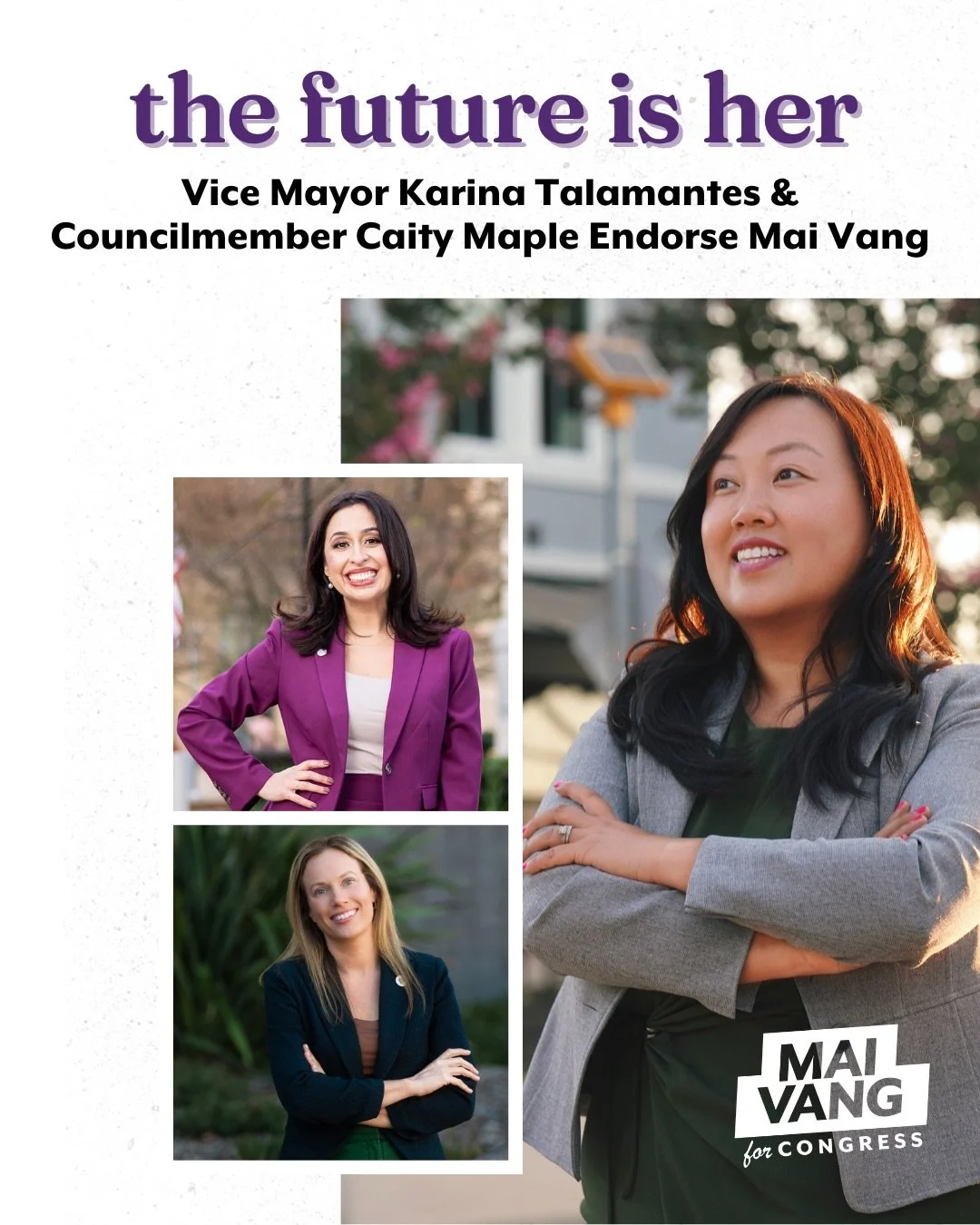 We've been told to wait our turn. We've had our accomplishments dismissed. We are still here and we're not asking for permission. 

Vice Mayor @karina4sacramento &amp; Councilmember @caity4sacramento are proud to endorse Mai Vang for Congress -- beca