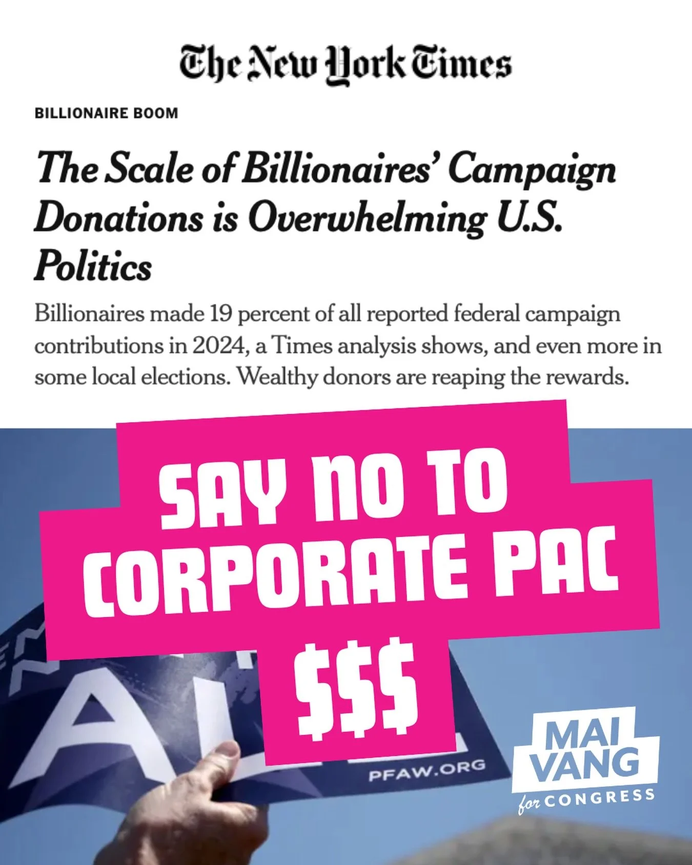 When corporate Democrats use the same playbook as the billionaires, working families lose. This is why I won't take a dime of corporate PAC money. I answer only to THE PEOPLE.

The future is not pre-determined. Chip in before the March 31 deadline, h