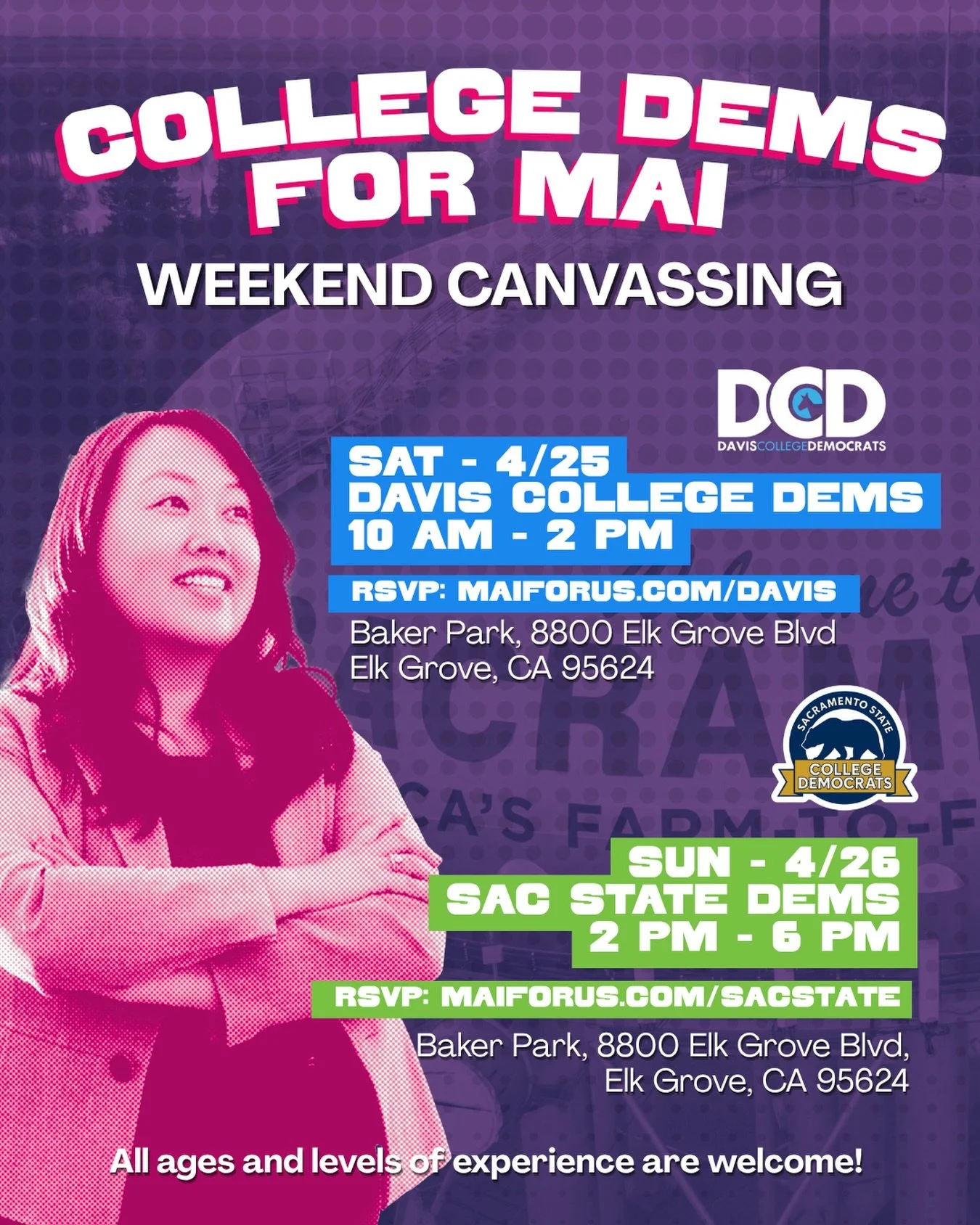 The Causeway Coalition! College Dems are taking over our canvassing efforts this weekend. Join us on Saturday with @daviscollegedemocrats and Sunday with @csus.dems as we hit the street fighting for a new generation of leadership!