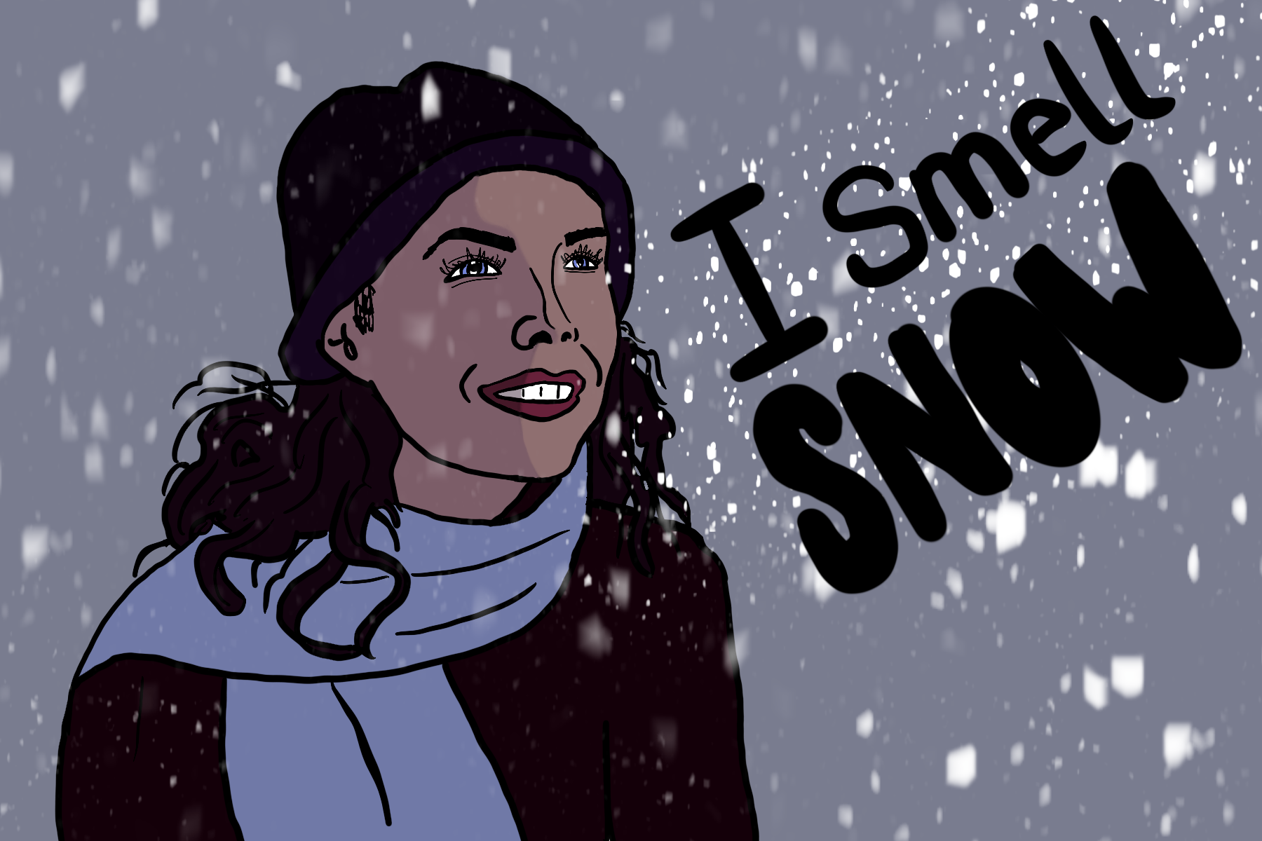 I smell snow postcard