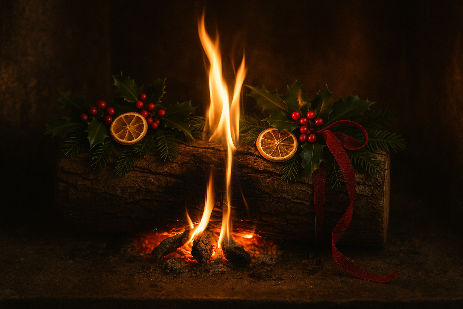 The Yule Log: A Poem in Three Fires
