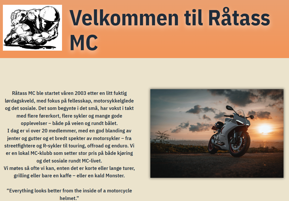 råtassmc, motorsykkel