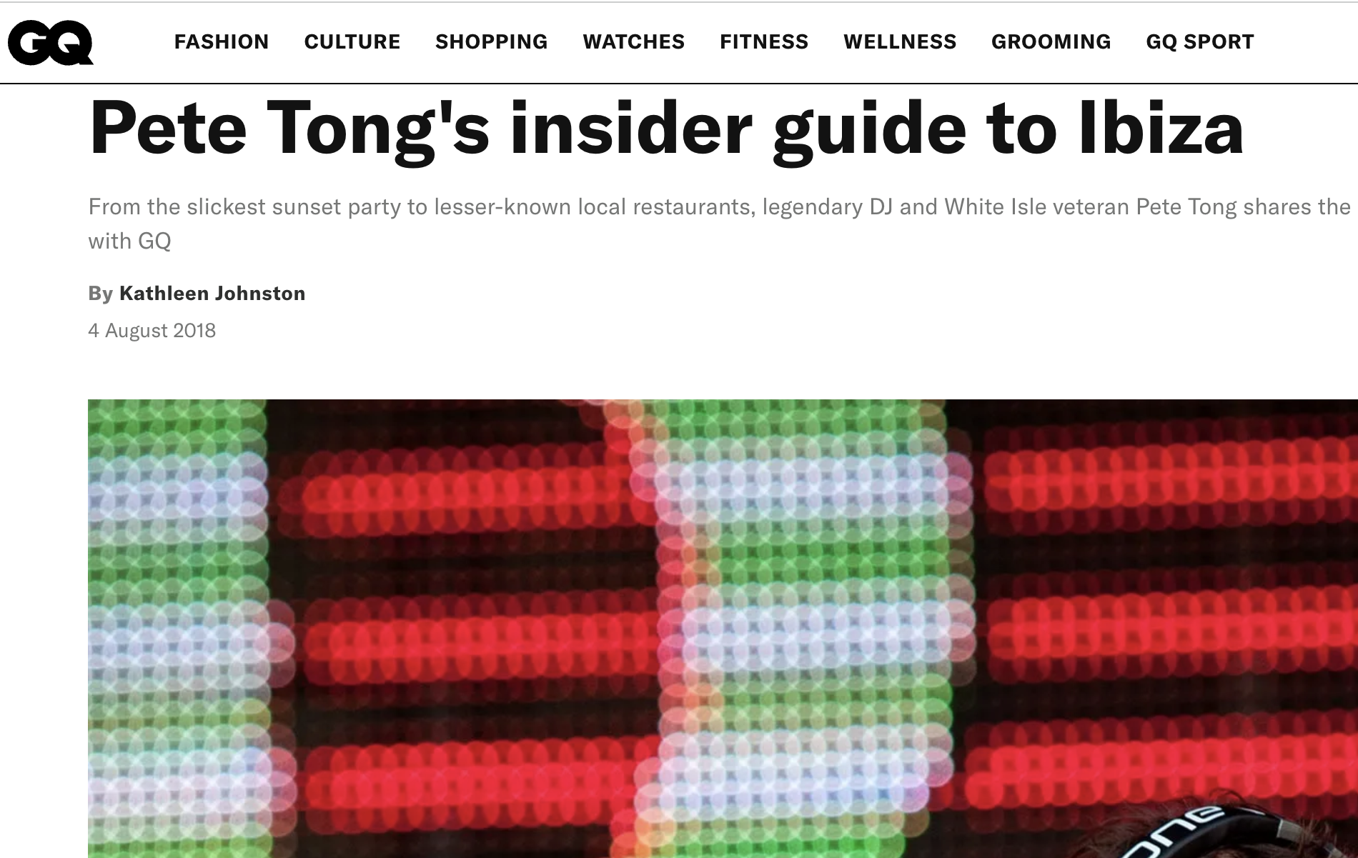 GQ: Pete Tong´s insider guide to Ibiza - August 2018