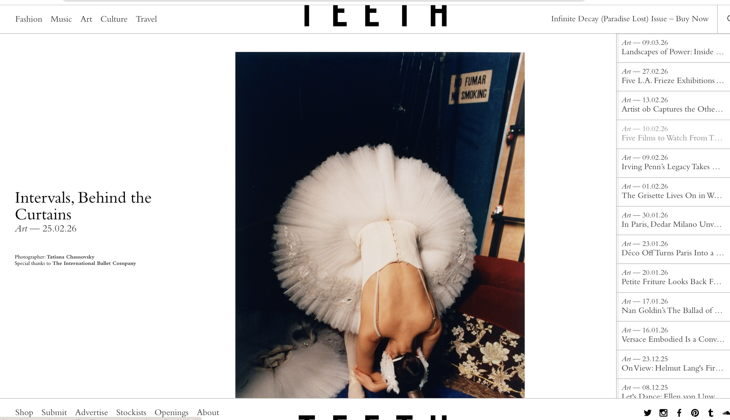 Teeth: Intervals, Behind the Curtains - January 2026