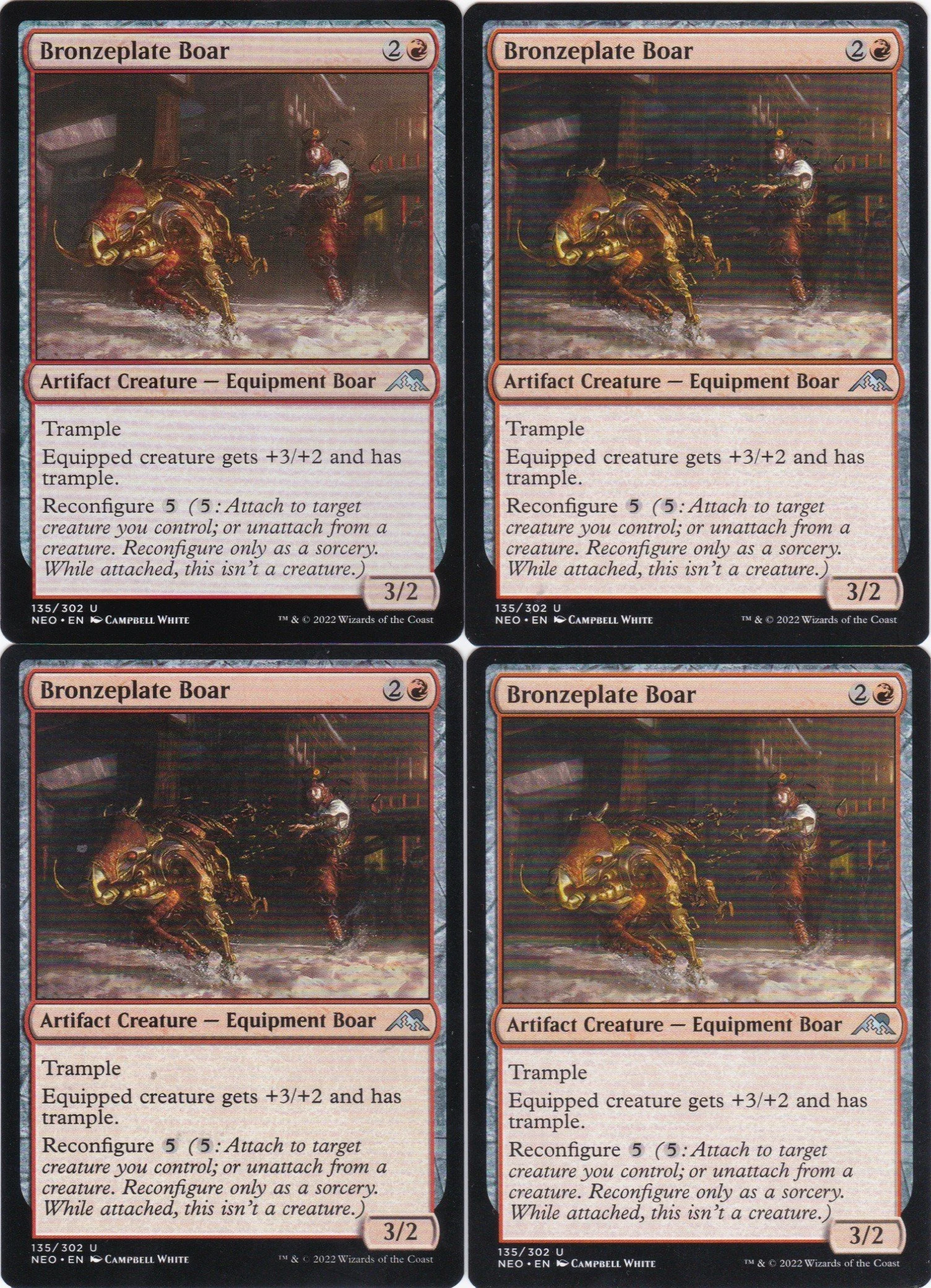 4x Bronzeplate Boar