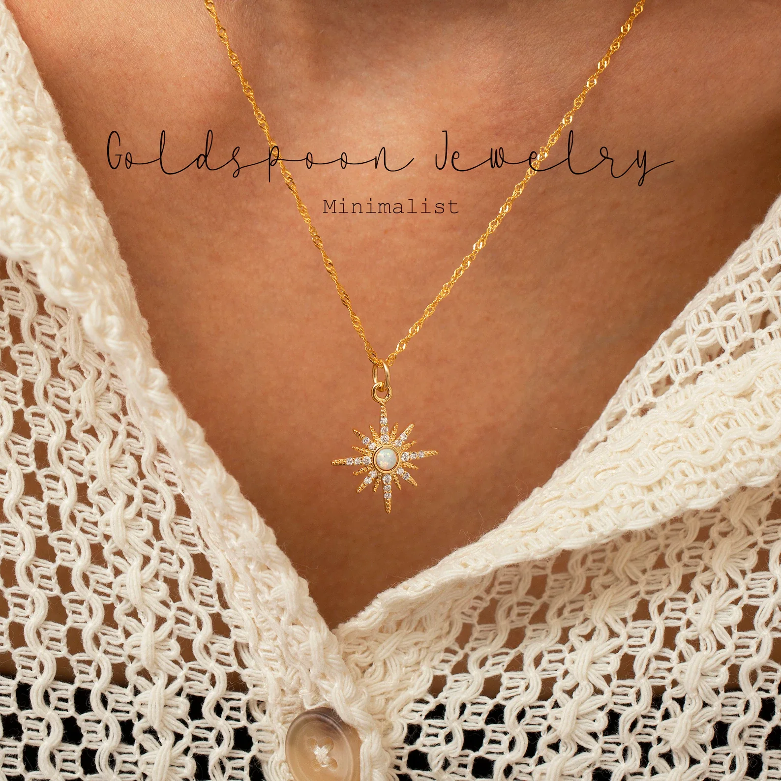 Opal Star Necklace