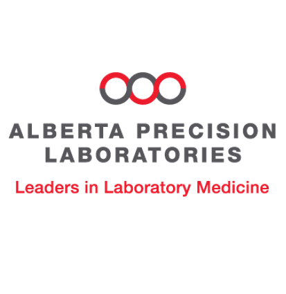 Logo for Alberta Precision Laboratories with the tagline Leaders in Laboratory Medicine.