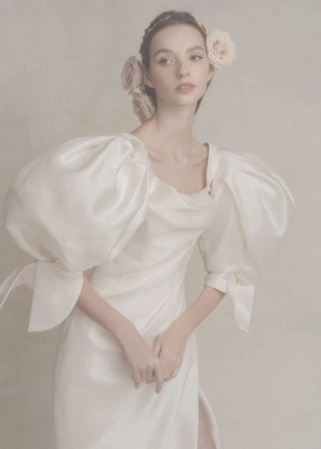 Timeless fashion editorial bridal portrait photographed by Kay Lai Studio in Hong Kong.