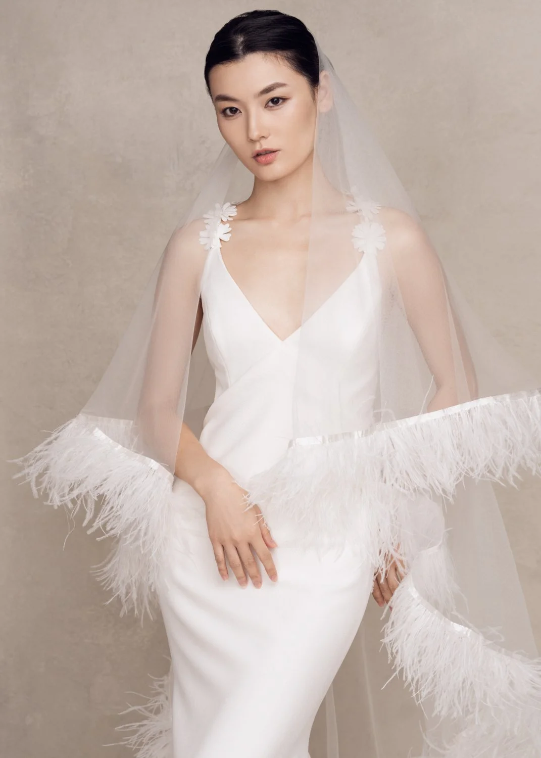 Timeless fashion editorial bridal portrait photographed by Kay Lai Studio in Hong Kong.