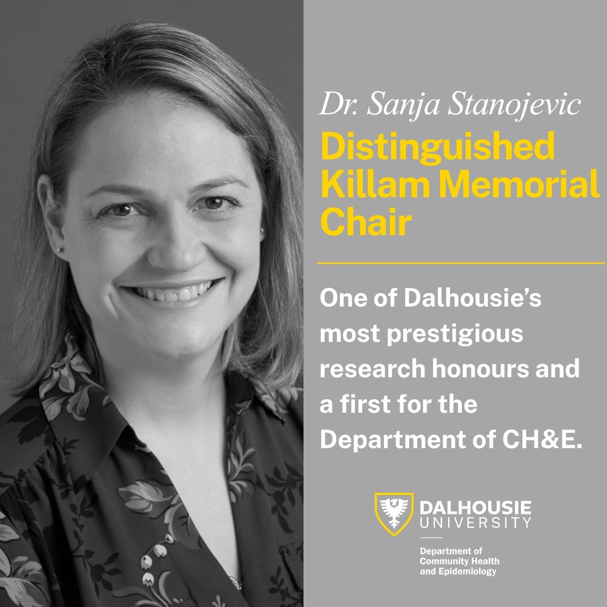Dr. Sanja Stanojevic Distinguished Killam Memorial Chair