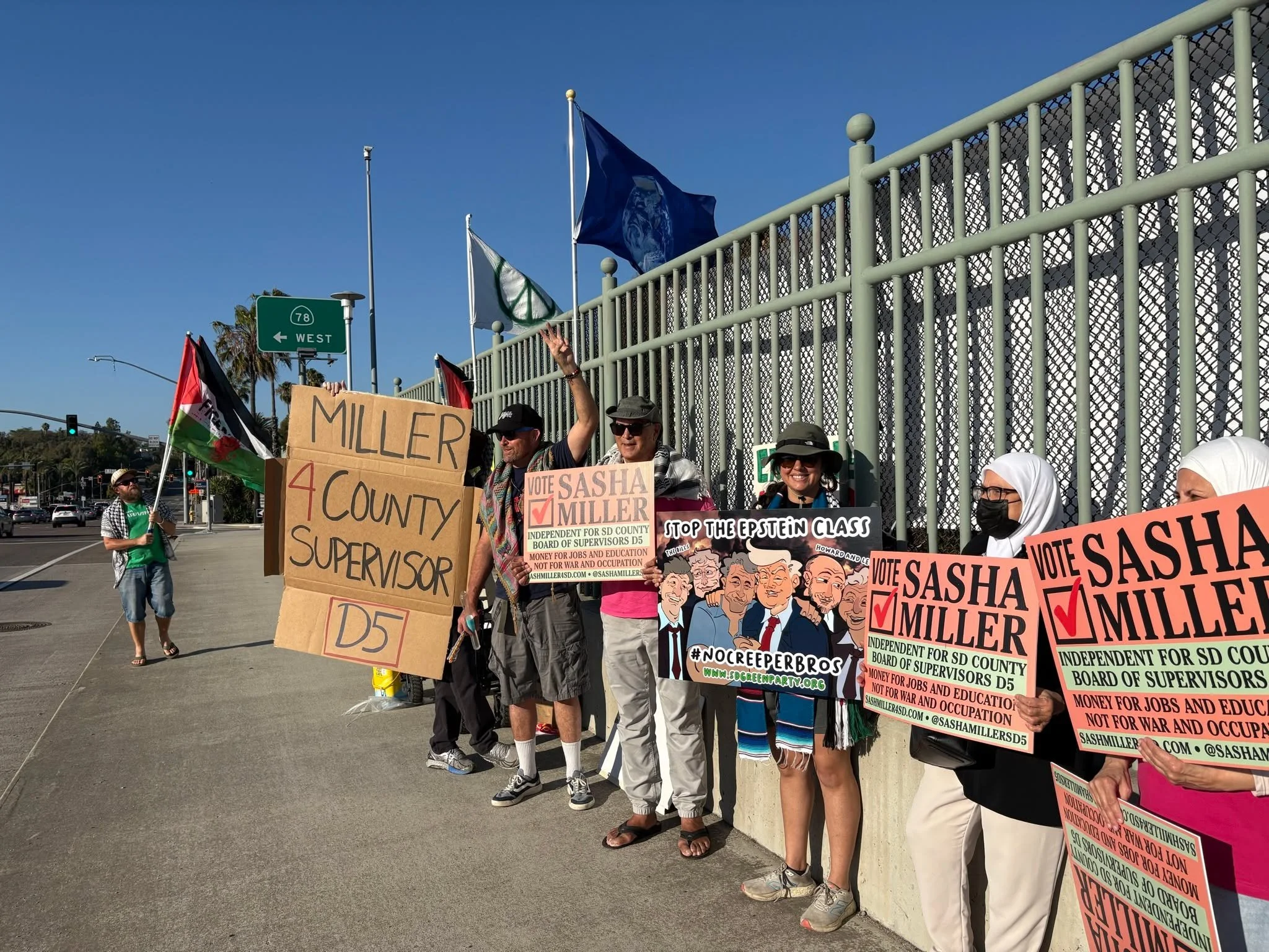 Join @sashamillersd5 campaign banner drop along Hwy 78 on the next three Fridays (15th, 22nd, and 29th)! Let people in our community know that there are options outside of the duopoly and another world is possible! This week they will be off of Emera