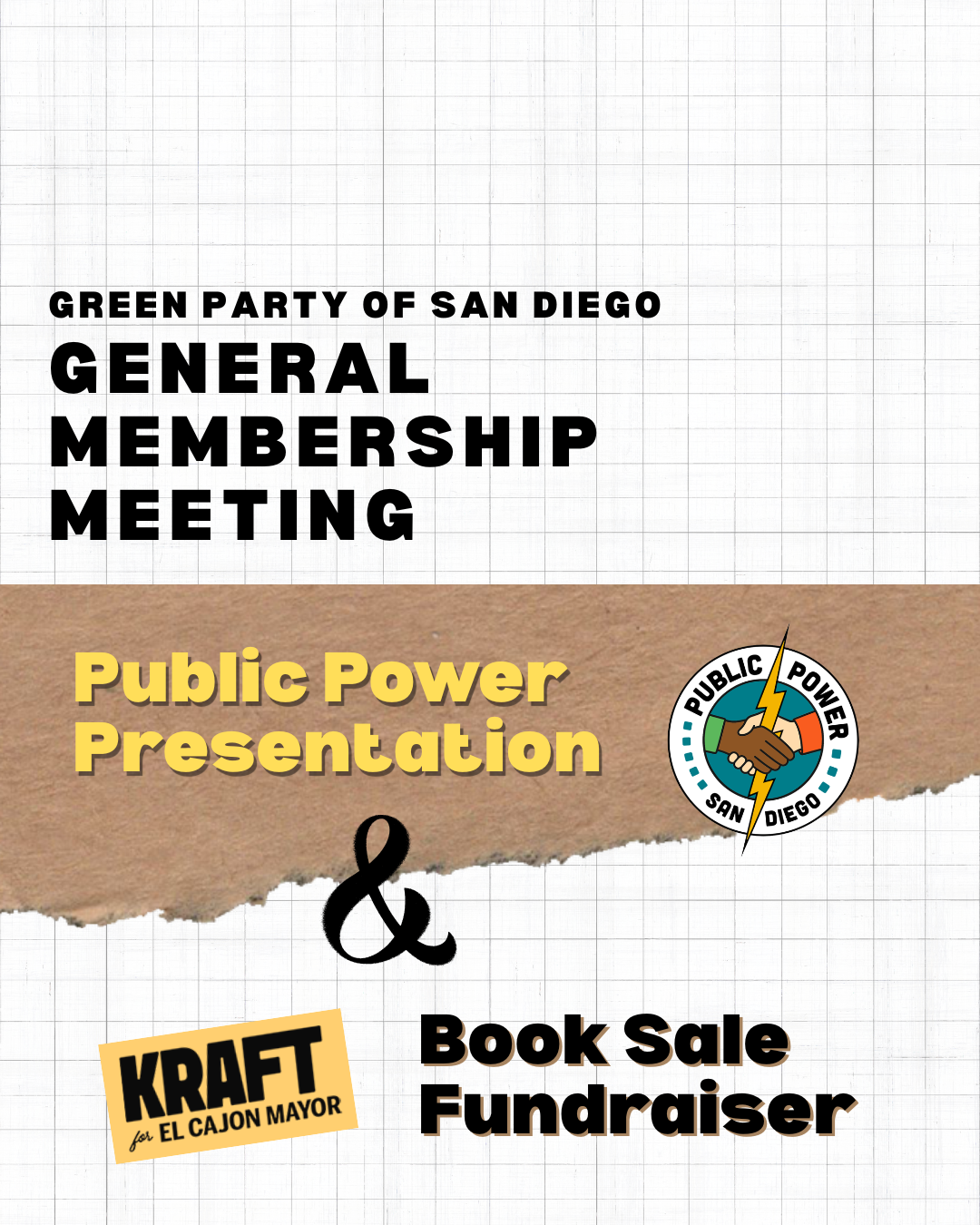 Green Party SD General Membership Meeting &amp; Book Sale Fundraiser