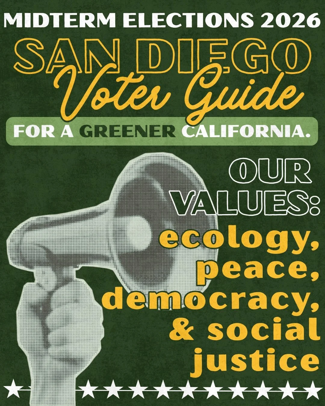 Green Party of San Diego voter guide for the 2026 midterm elections 🗳️