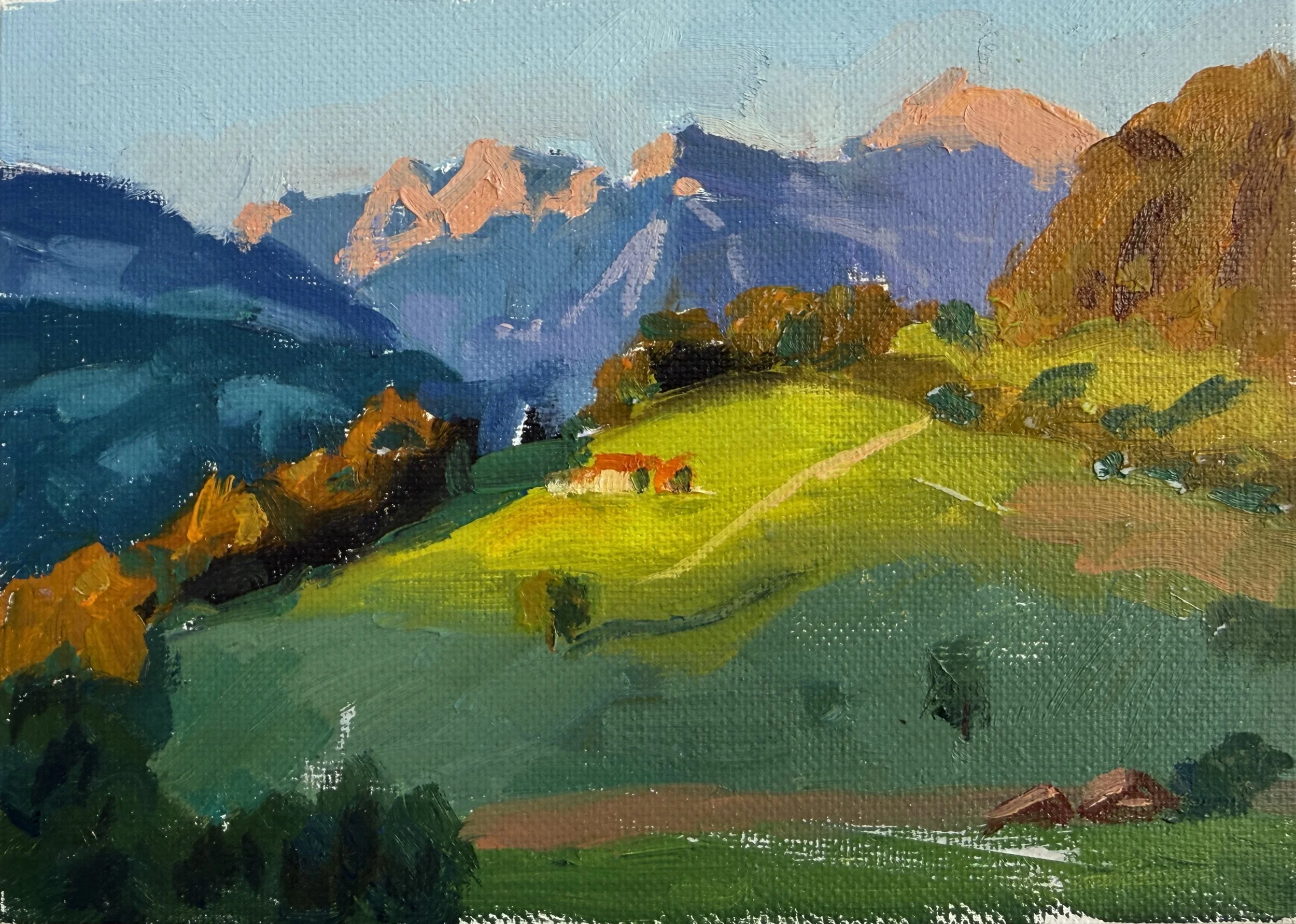 Sunset in the mountains, 2026
Oil on canvas board
7 × 5 in
