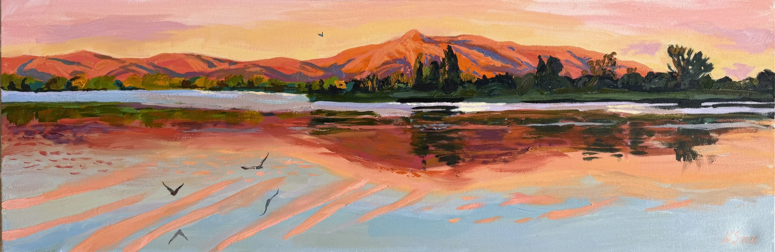 Sunset at the Lake Elizabeth, 2026
Oil on canvas
36 × 12 in