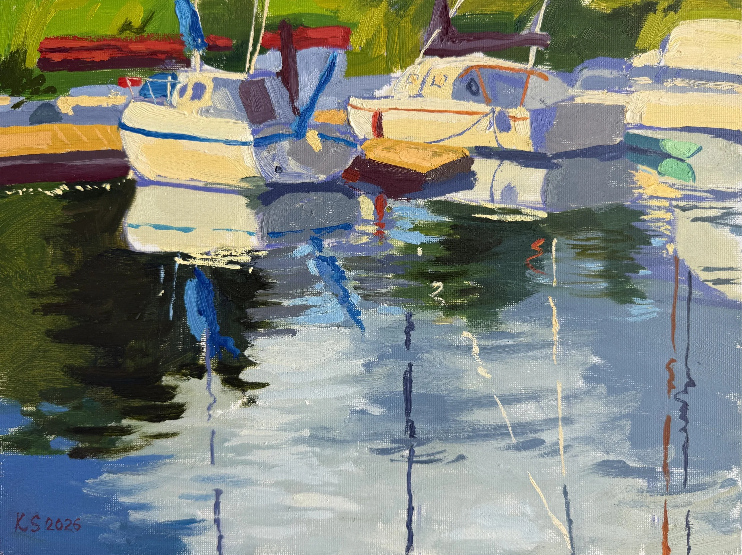 Sun on the Boats, 2026
Oil on canvas board
12 × 9 in