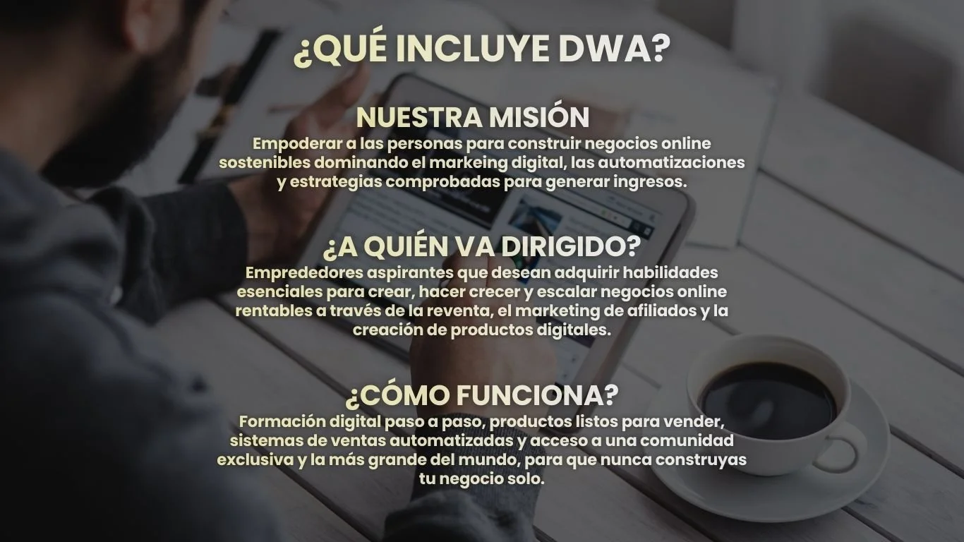 Digital Wealh Academy a course for people to learn digital marketing as well as different ways to learn how to generate income from an online business