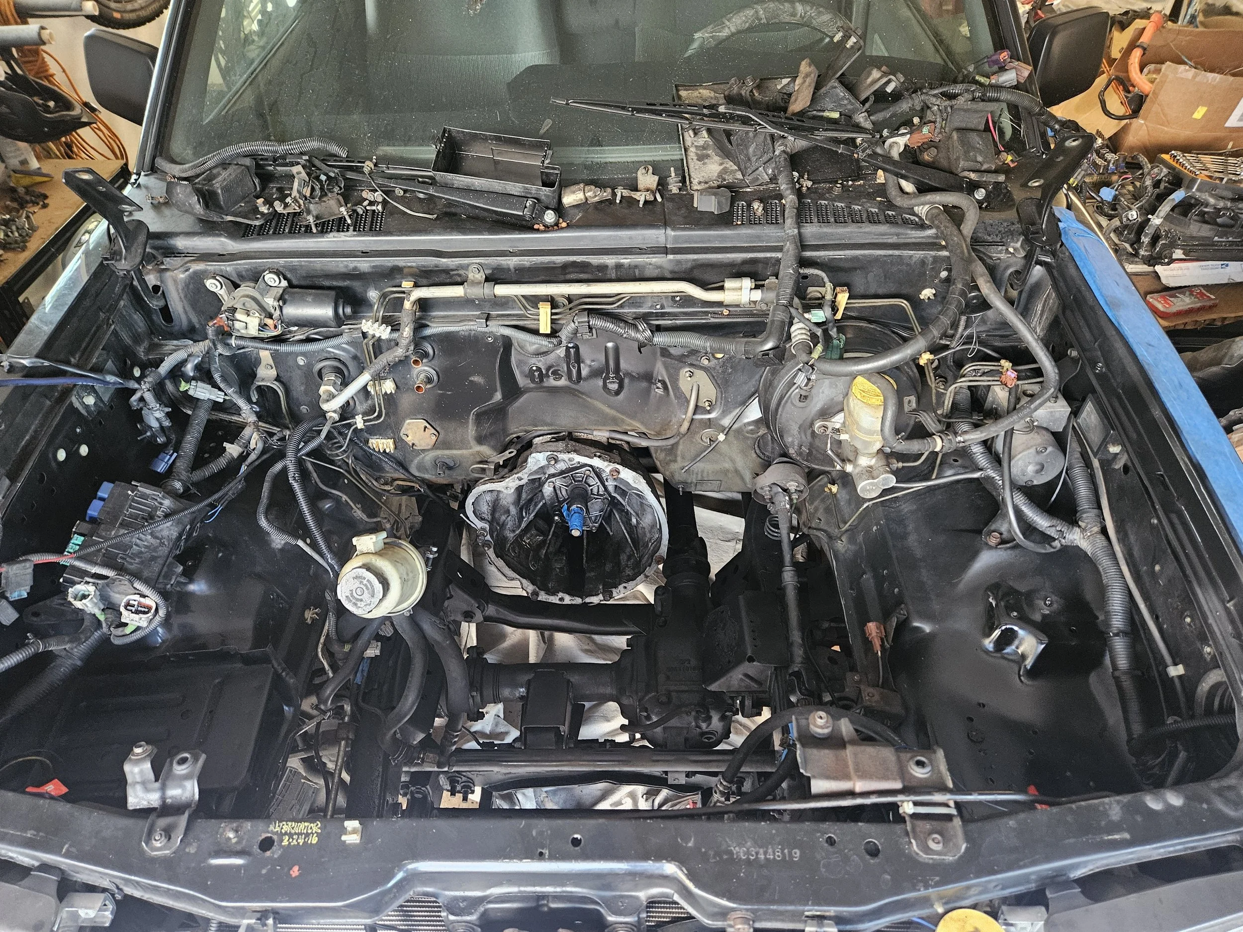 empty vehicle engine bay