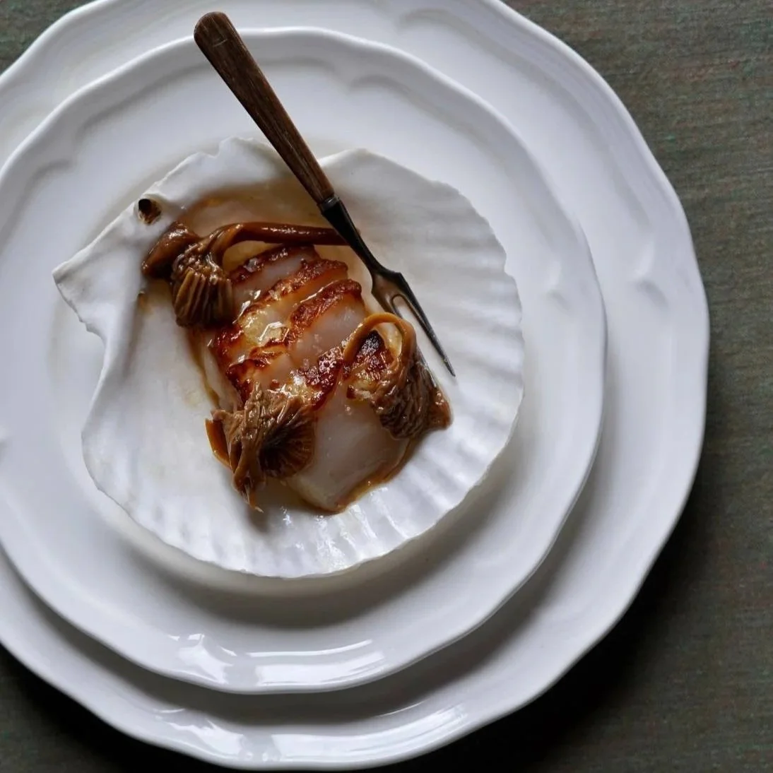 Roasted scallops