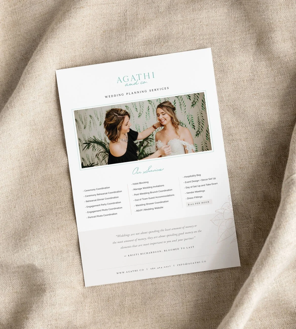 agathi and co. wedding planning web design and brand design, Rochester NY