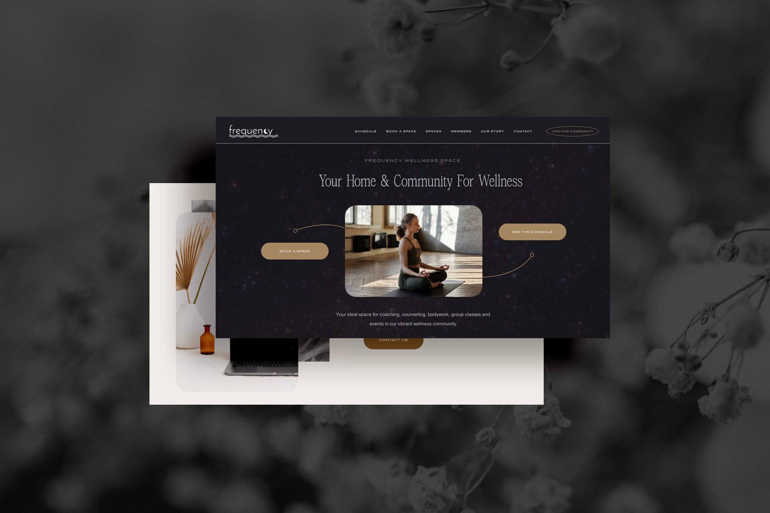 frequency wellness space web design and brand design, Rochester NY
