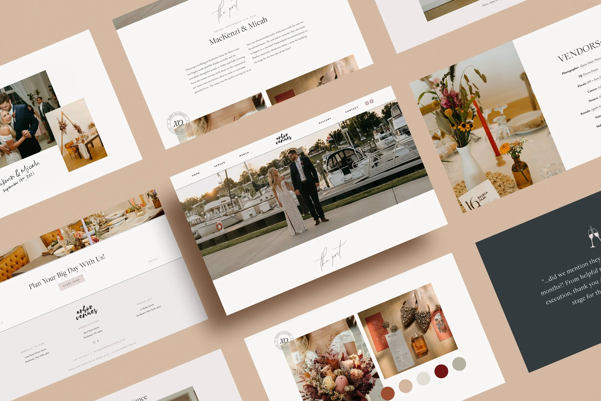 arbor venues web design and brand design, Rochester NY