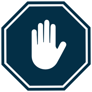 Stop sign with hand up icon