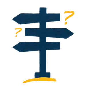 Sign pointing in various opposite directions icon.
