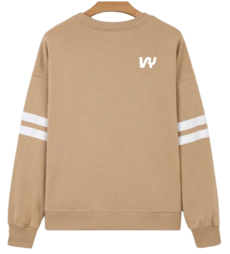 Embroidered Striped Crew Pullover