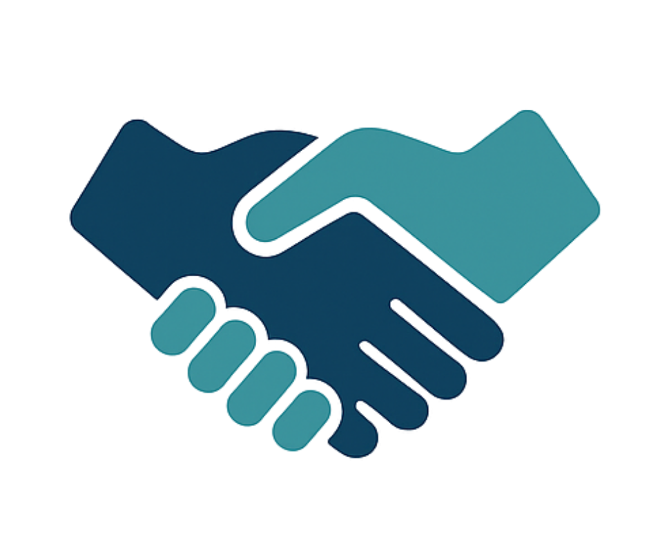 Handshake icon symbolizing trust, safety, and human connection.