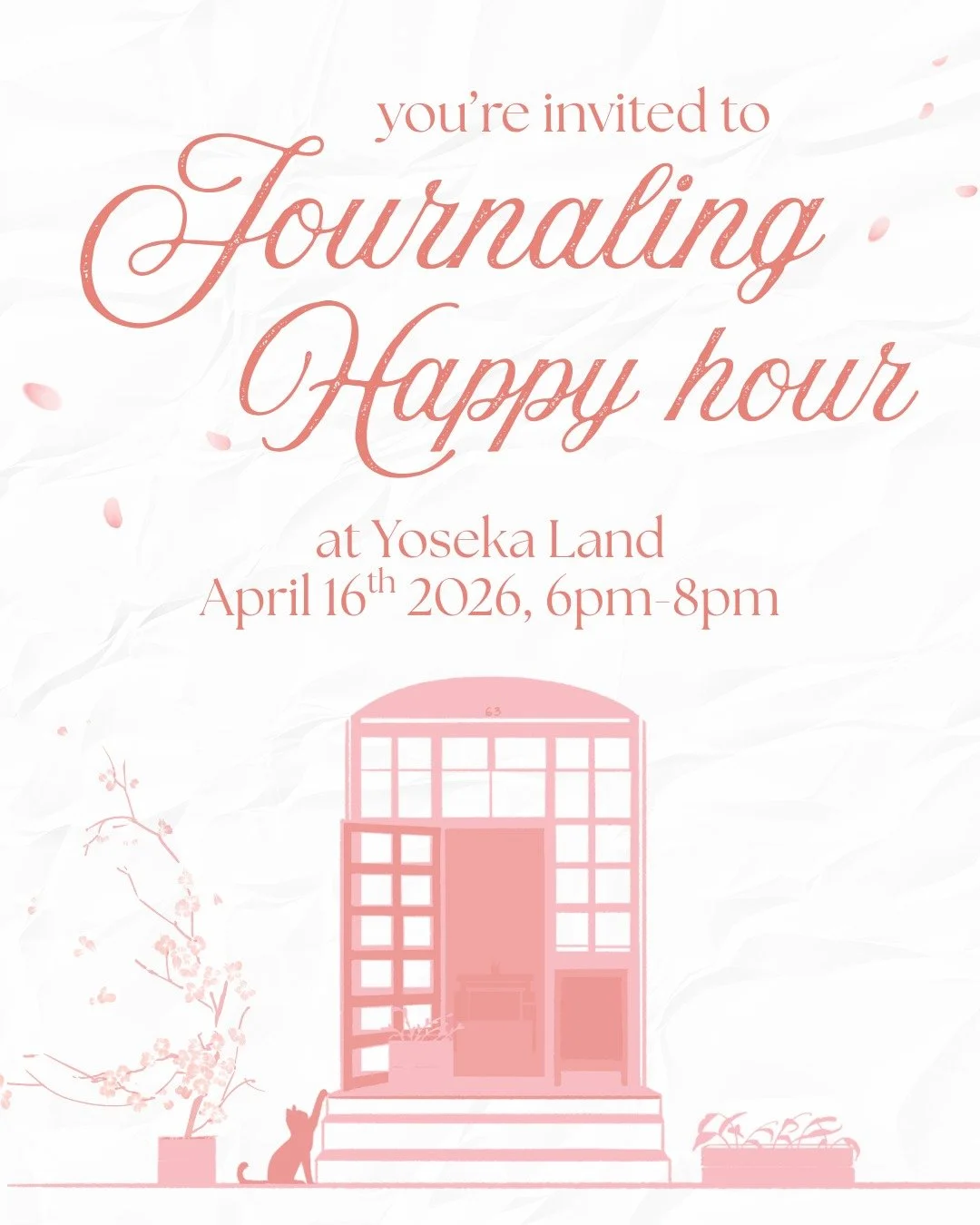 Whether it&rsquo;s time for your April-start Hobonichi to be taken out of hibernation or you have a journal that got a little neglected during the winter months, we invite you to join our first ever Journaling Happy Hour! 🌸✨

Join us at Yoseka Land 