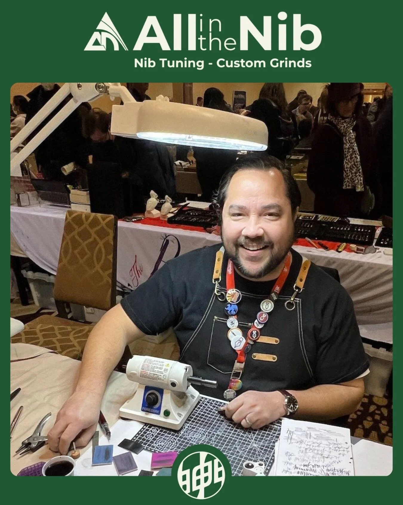 We are so excited to be hosting All In The Nib on May 15th and 16th at Yoseka Land! 🖋️✨

Damien has been a highly regarded nibmeister for the last 6 years. A regular fixture at many of the major pen shows on the calendar, he is now bringing his skil