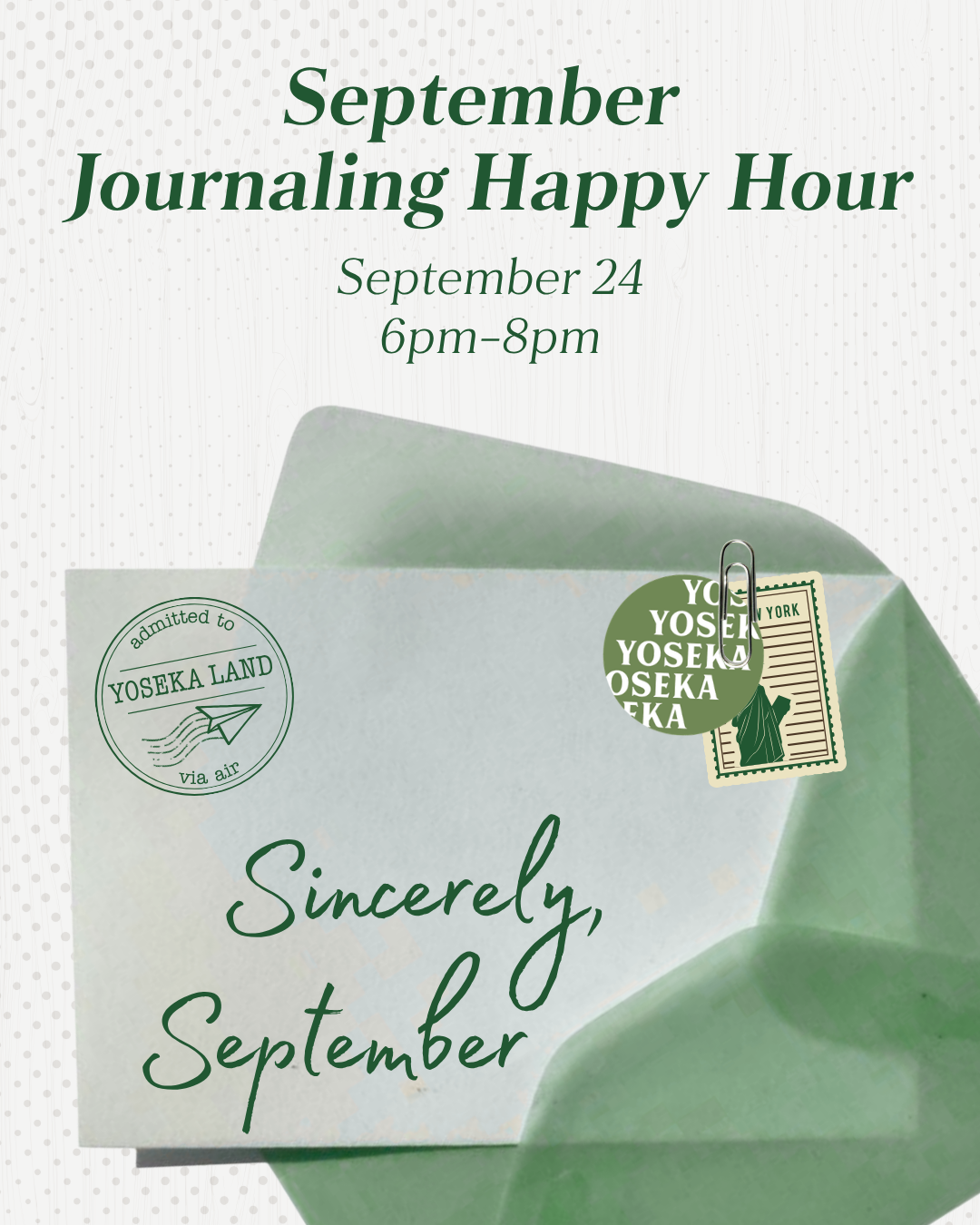 Journaling Happy Hour: Sincerely, September